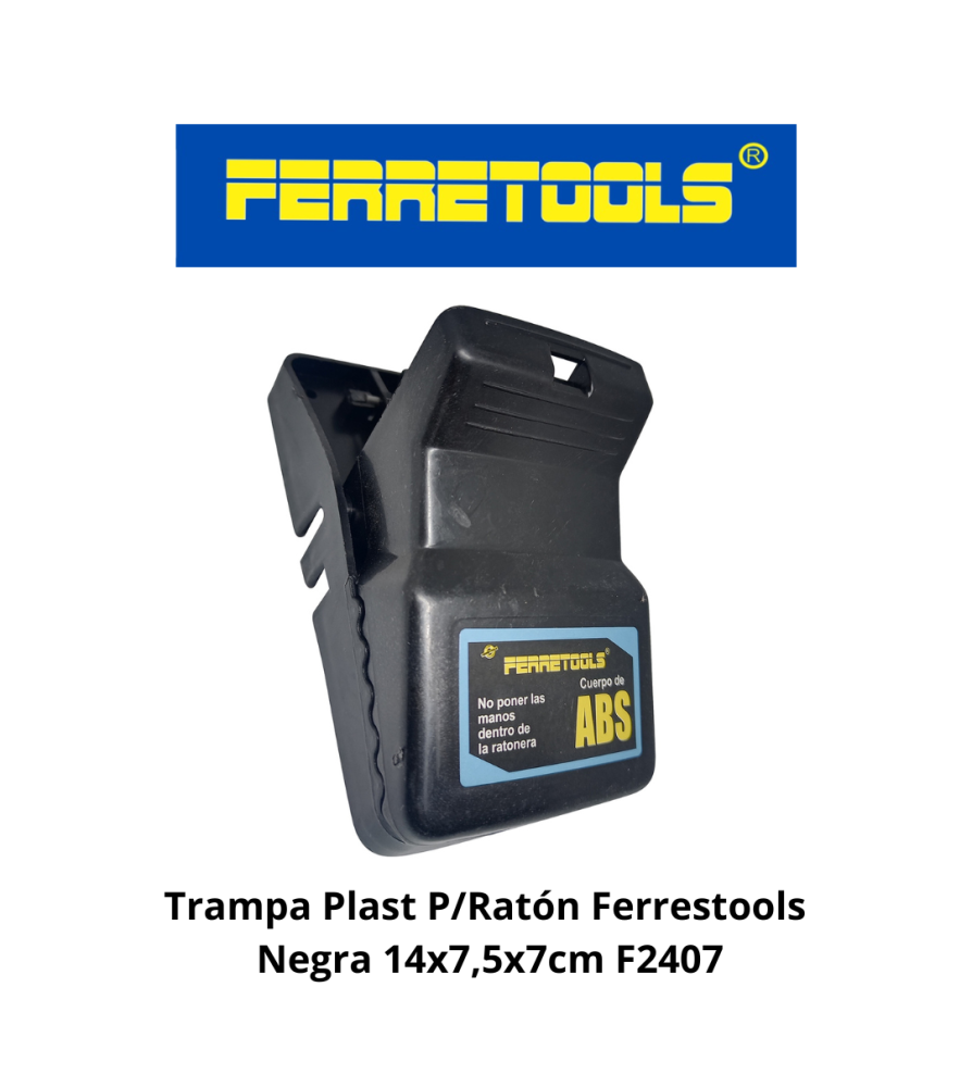 Trampa Plast P/raton Ferrestools Negra 14x7,5x7cm