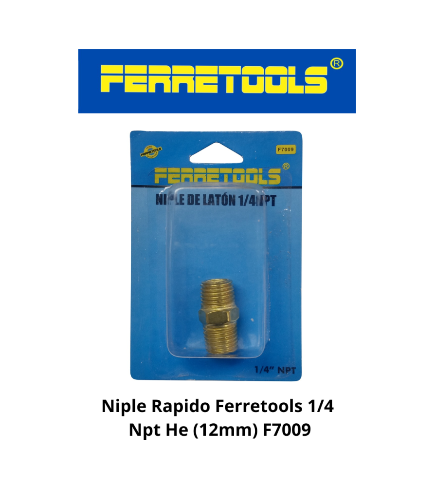 Niple Rapido Ferretools 1/4 Npt He (12mm) F7009