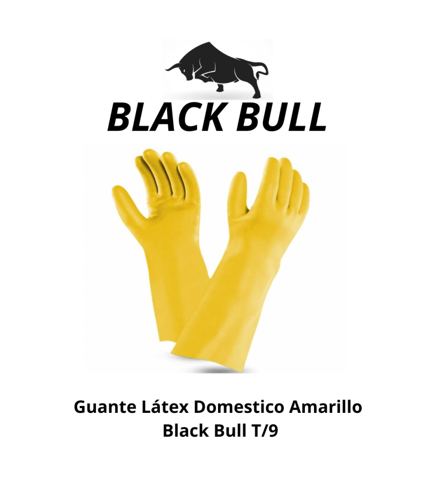 Guante Latex Domestico Amarillo Black Bull T/9