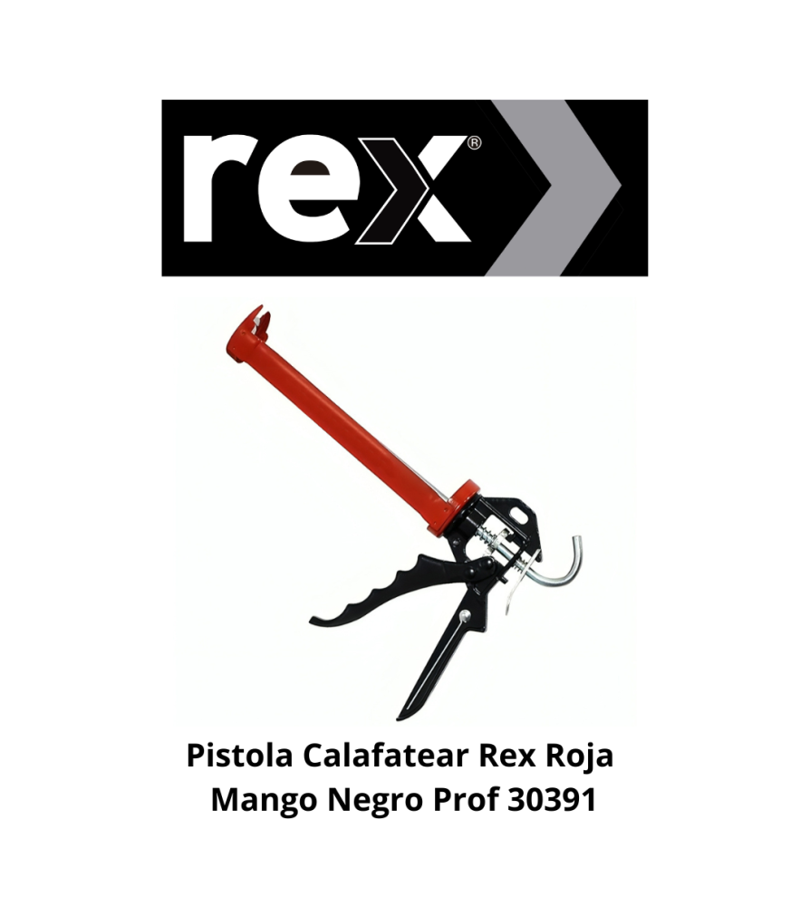 Pistola Calafatear Rex Roja Mango Negro Prof 30391