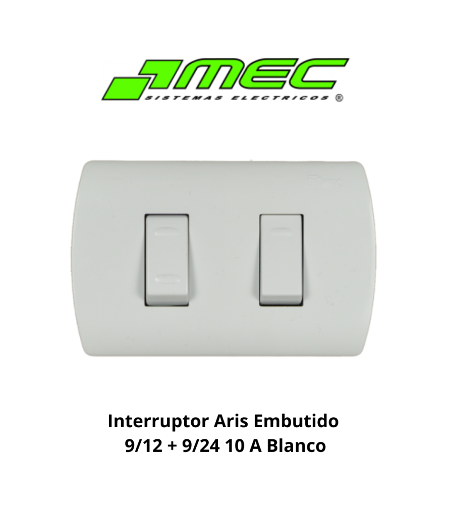 Interruptor Aris Embutido 9/12 + 9/24 10 A Blanco