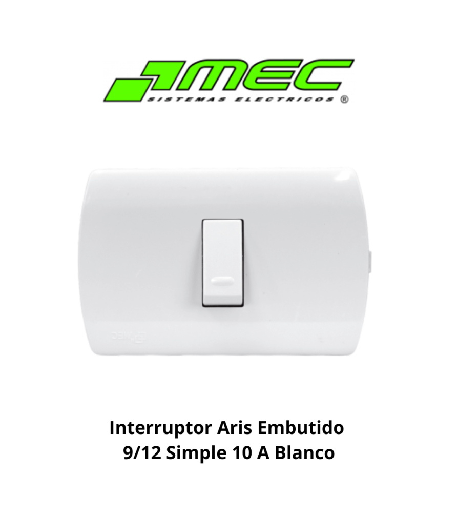Interruptor Aris Embutido 9/12 Simple 10 A Blanco