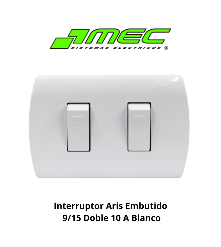 Interruptor Aris Embutido 9/15 Doble 10 A Blanco