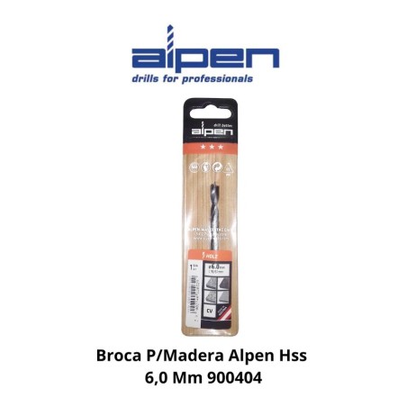 BROCA P/MADERA ALPEN HSS 6,0 MM 900404