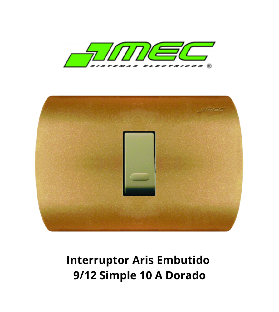 Interruptor Aris Embutido 9/12 Simple 10 A Dorado