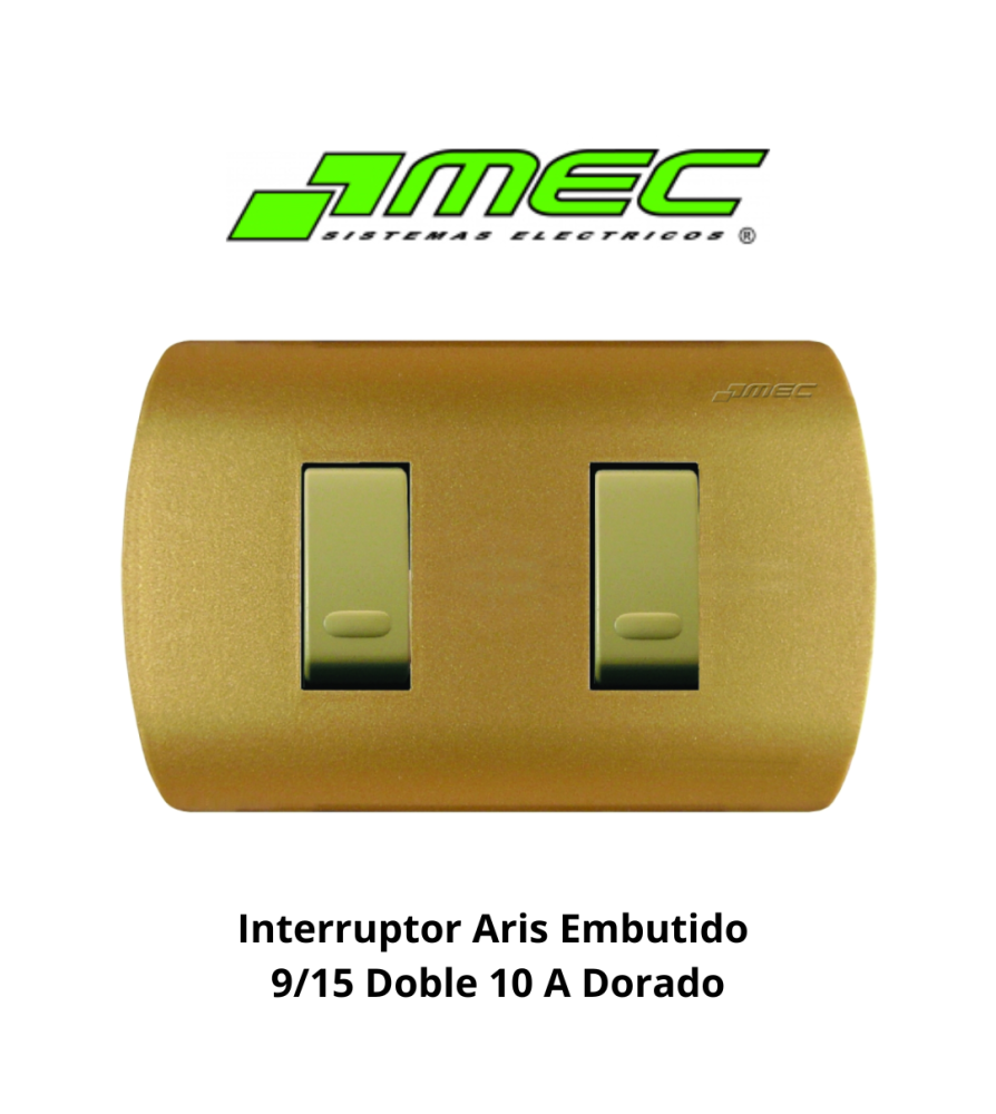 Interruptor Aris Embutido 9/15 Doble 10 A Dorado