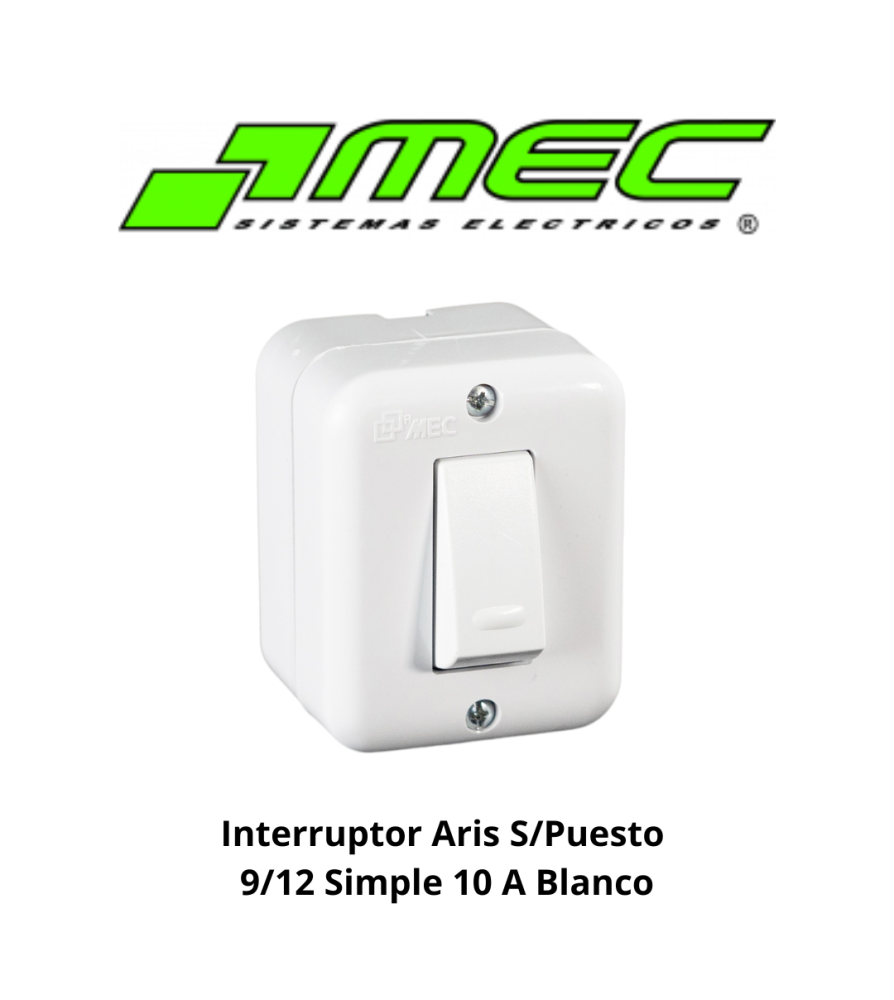 Interruptor Aris S/puesto 9/12 Simple 10 A Blanco