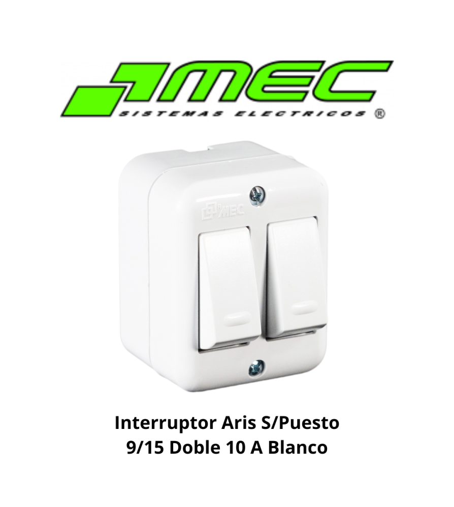 Interruptor Aris S/puesto 9/15 Doble 10 A Blanco