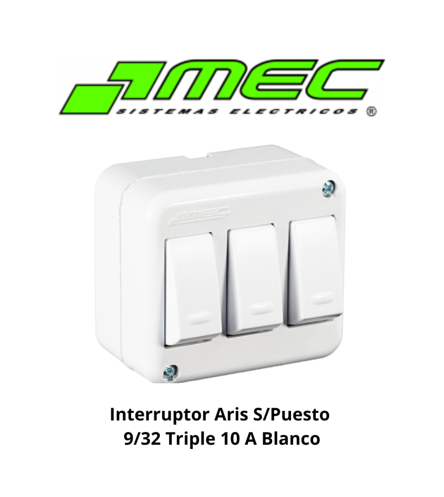 Interruptor Aris S/puesto 9/32 Triple 10 A Blanco
