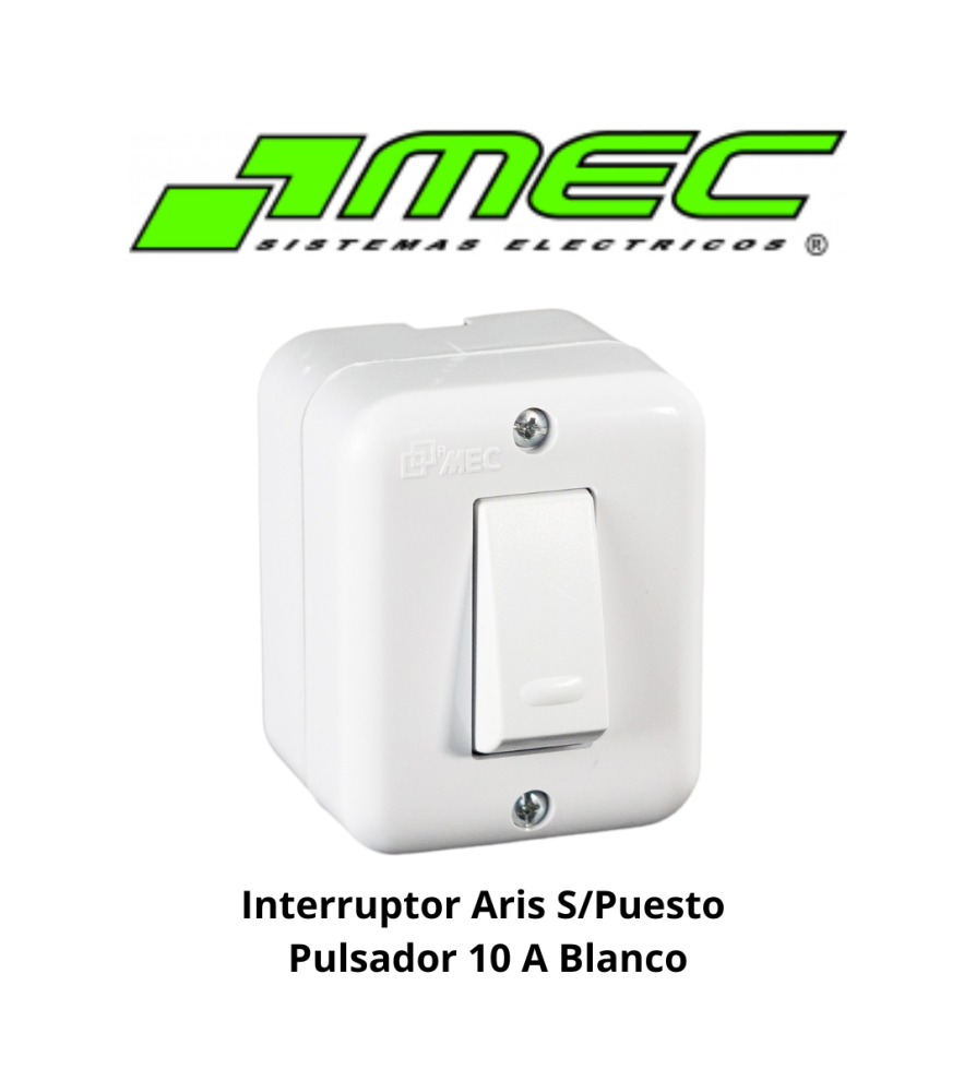 Interruptor Aris S/puesto Pulsador 10 A Blanco