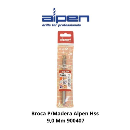 BROCA P/MADERA ALPEN HSS 9,0 MM 900407