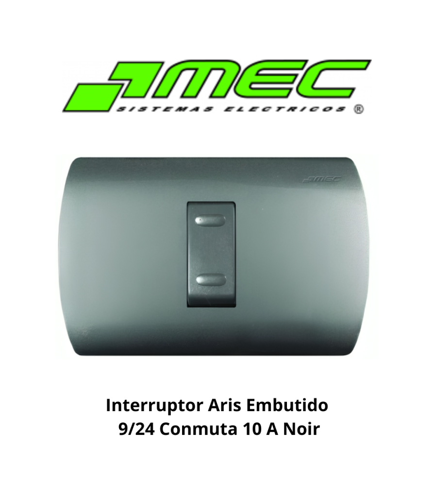 Interruptor Aris Embutido 9/24 Conmuta 10 A Noir