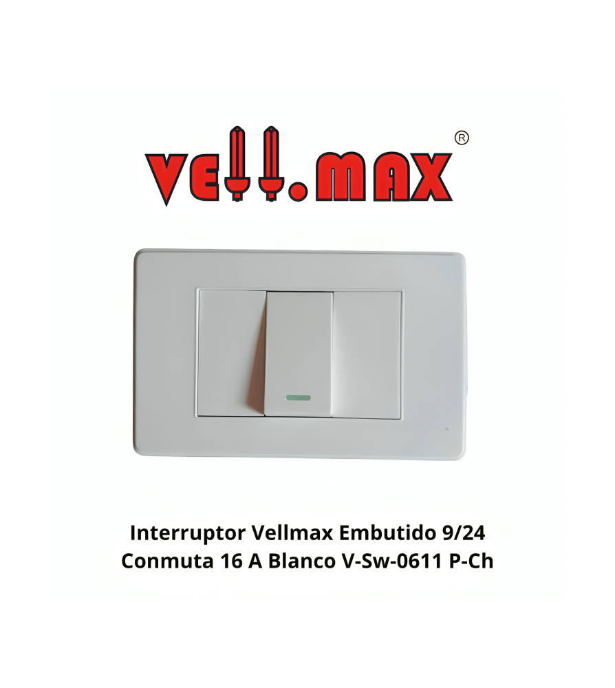 Interruptor Vellmax Embutido 9/24 Conmuta 16 A Bla