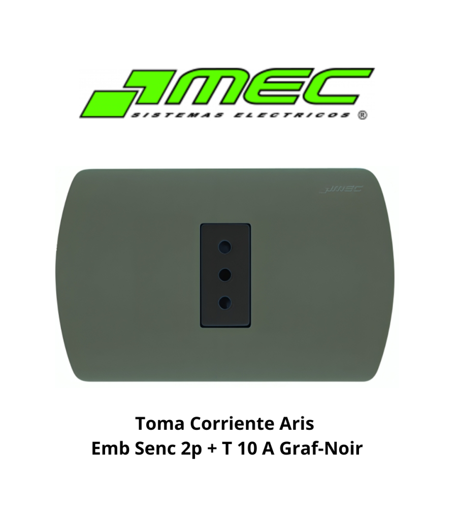 Toma Corriente Aris Emb Senc 2p + T 10 A Graf-noir