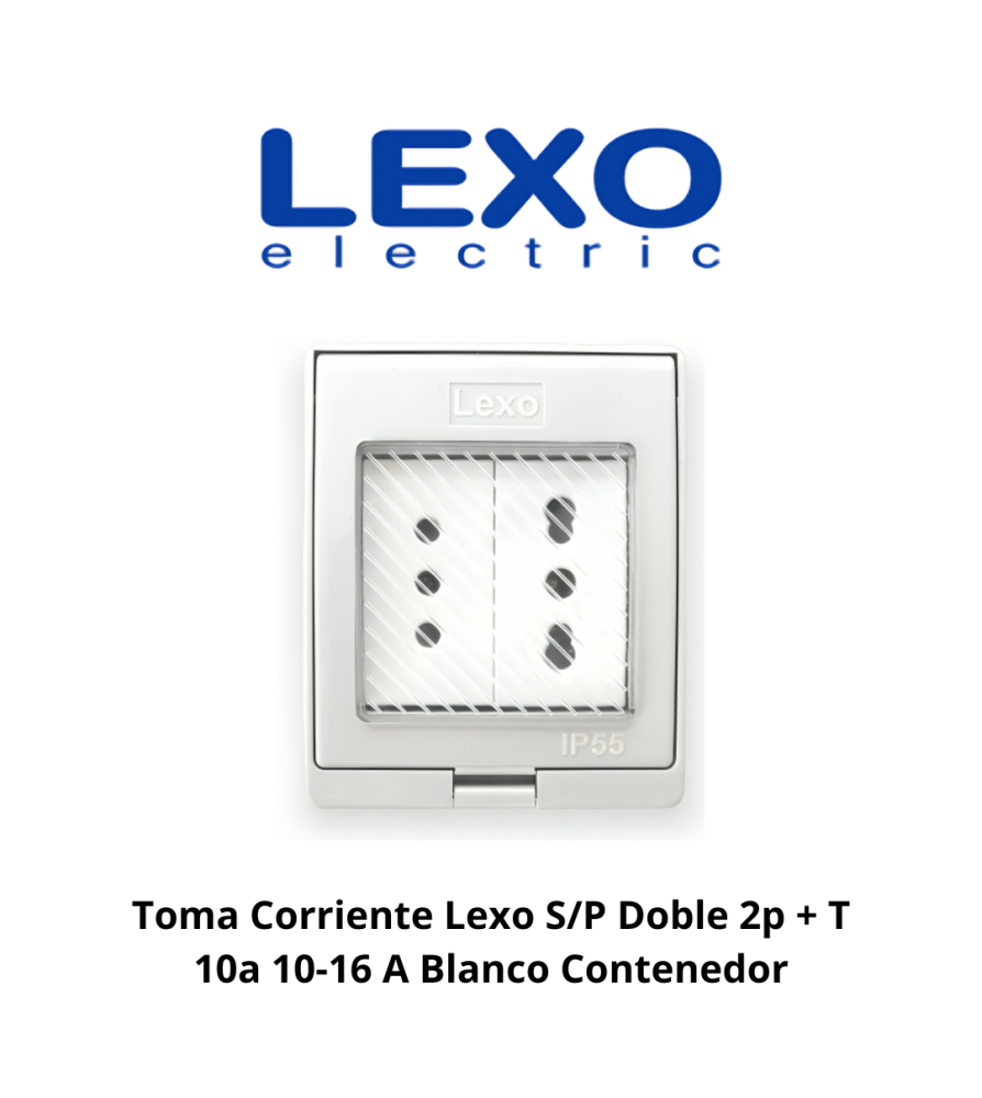 Toma Corriente Lexo S/p Doble 2p + T 10a 10-16 A B