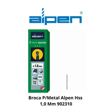 BROCA P/METAL ALPEN/ECEF HSS 1,0 MM 902310/460100