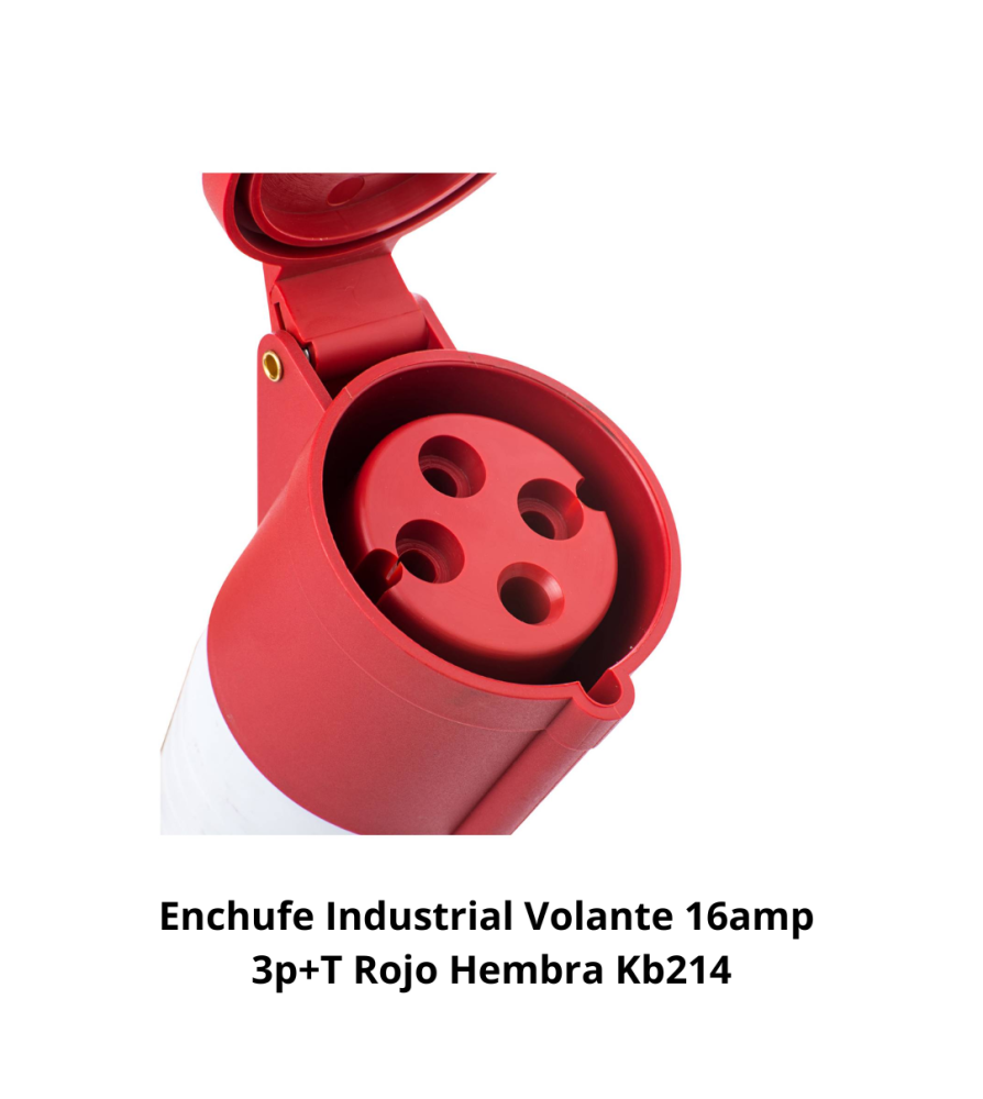 Enchufe Industrial Volante 16amp 3p+t Rojo Hembra
