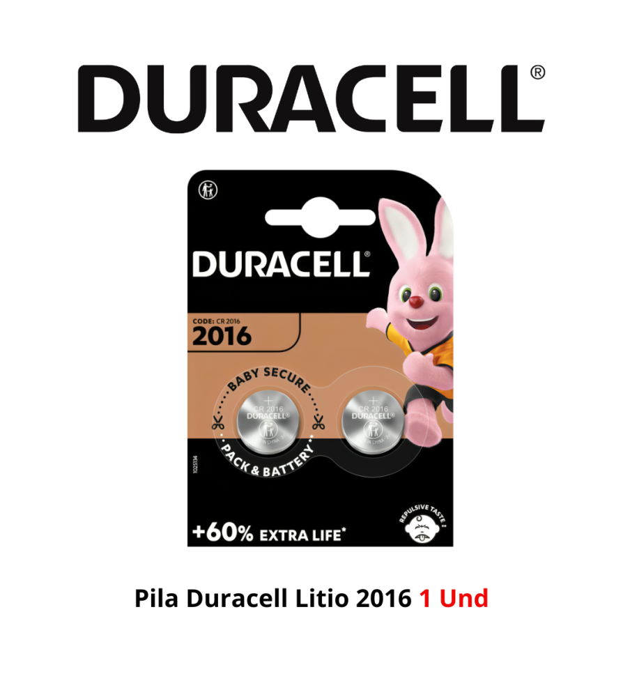 Pila Duracell Litio 2016 1 Und