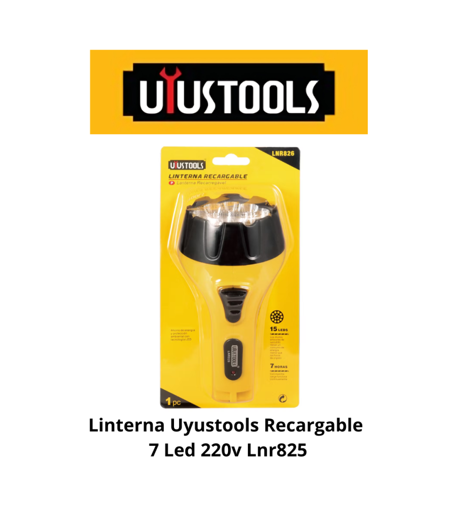 Linterna Uyustools Recargable 7 Led 220v Lnr825