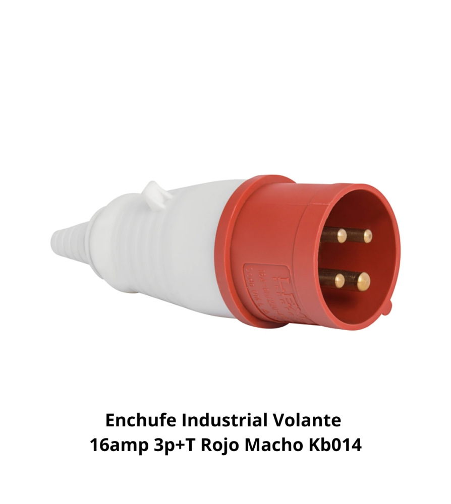 Enchufe Industrial Volante 16amp 3p+t Rojo Macho K