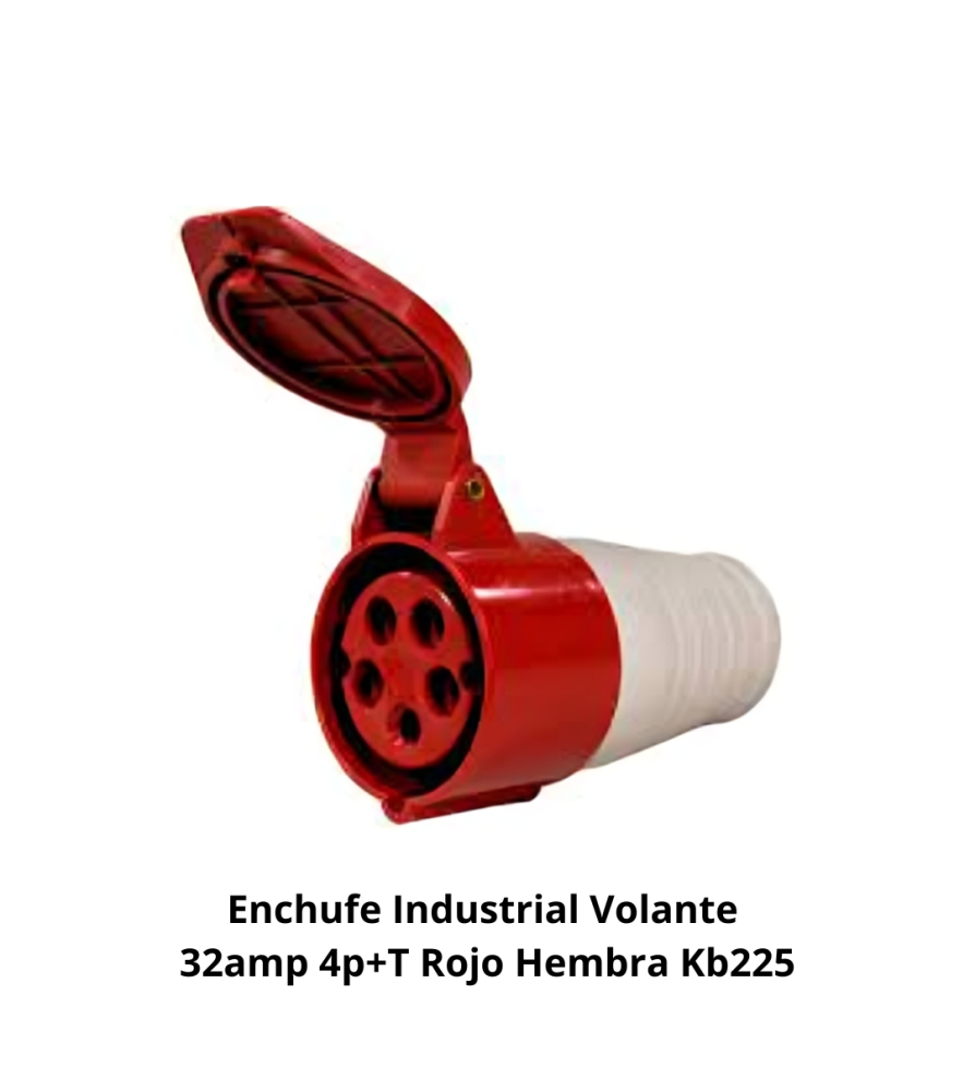 Enchufe Industrial Volante 32amp 4p+t Rojo Hembra