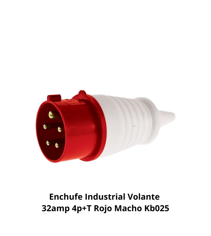 Enchufe Industrial Volante 32amp 4p+t Rojo Macho K