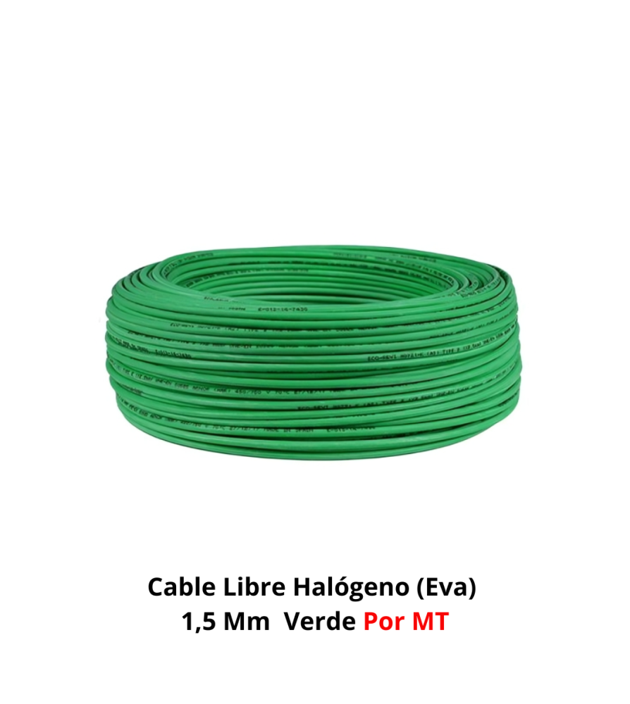 Cable Libre Halógeno (eva) 1,5 Mm Verde