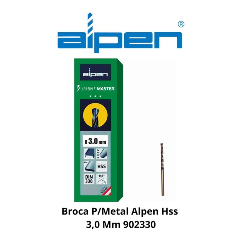 BROCA P/METAL ALPEN/ECEF HSS 3,0 MM 902330/460300