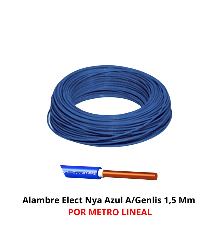 Alambre Elect Nya Azul A/genlis X Mt 1,5 Mm