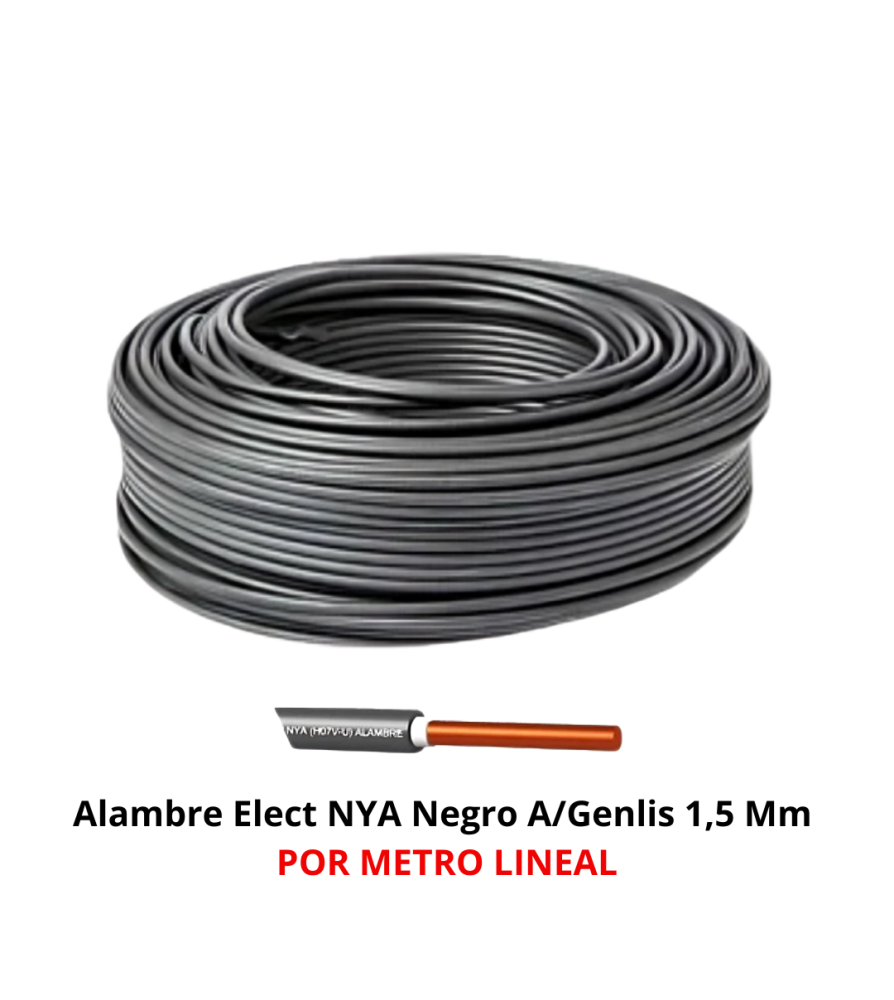 Alambre Elect Nya Negro A/genlis X Mt 1,5 Mm