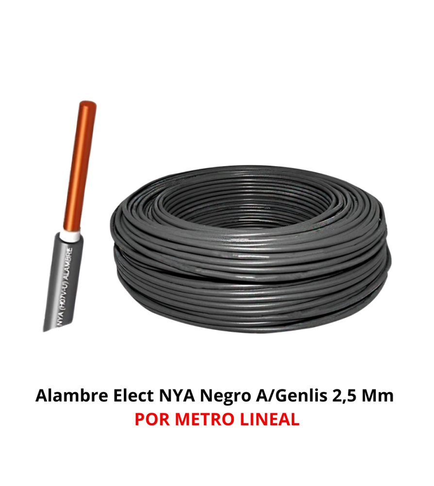 Alambre Elect Nya Negro A/genlis X Mt 2,5 Mm