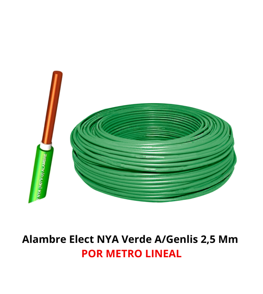 Alambre Elect Nya Verde A/genlis X Mt 2,5 Mm