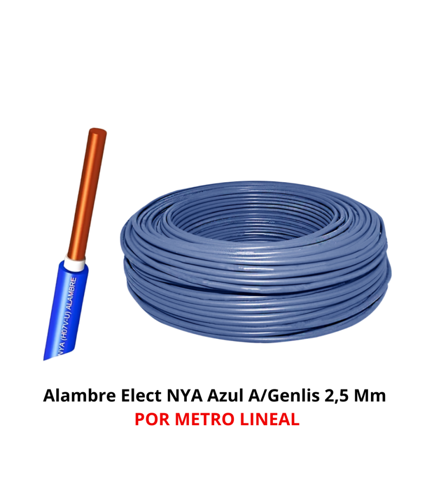 Alambre Elect Nya Azul A/genlis X Mt 2,5 Mm
