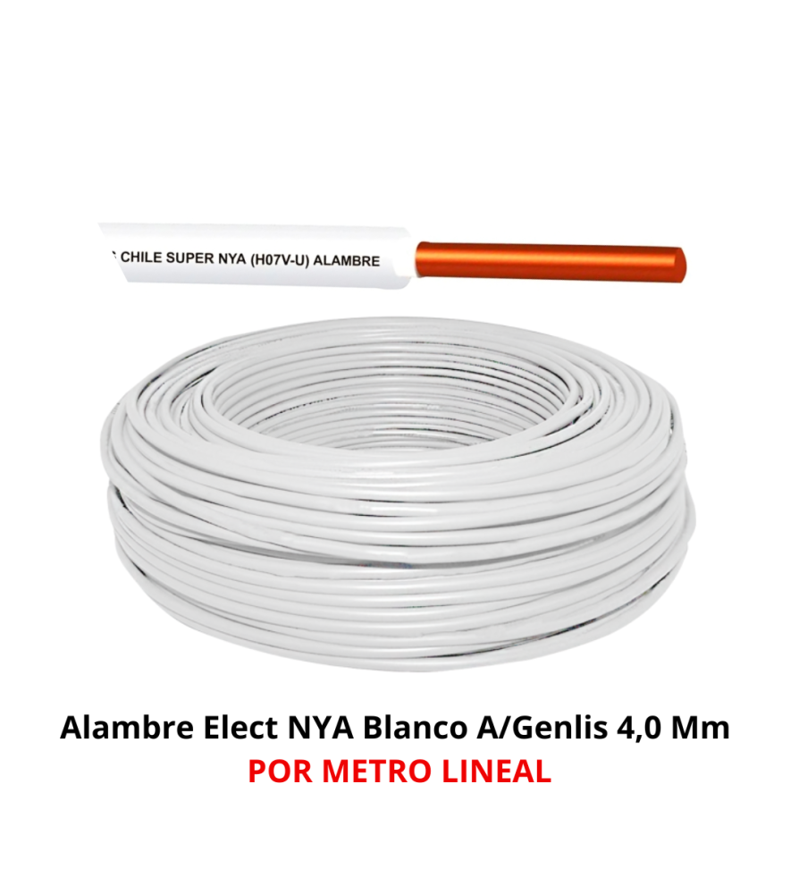 Alambre Elect Nya Blanco A/genlis X Mt 4,0 Mm