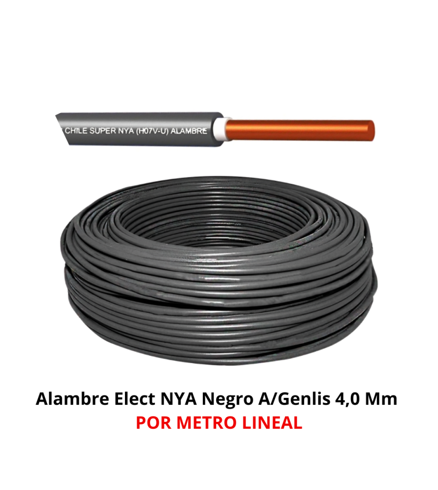 Alambre Elect Nya Negro A/genlis X Mt 4,0 Mm