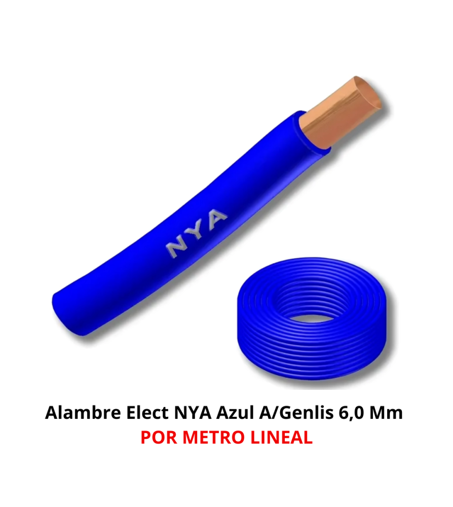 Alambre Elect Nya Azul A/genlis X Mt 6,0 Mm