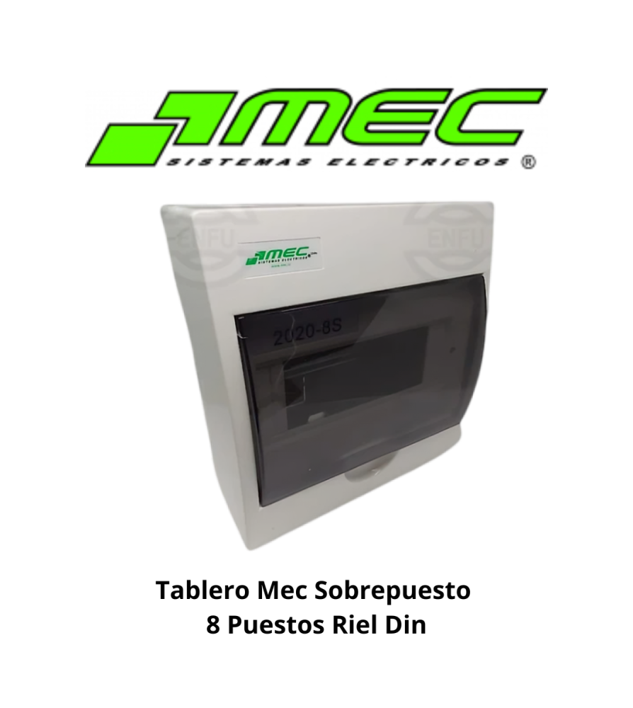 Tablero Mec Sobrepuesto 8 Puestos Riel Din
