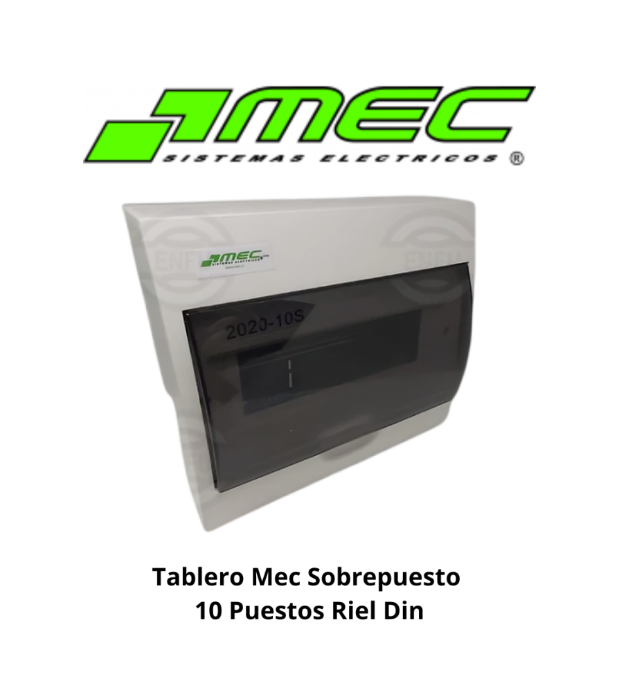 Tablero Mec Sobrepuesto 10 Puestos Riel Din