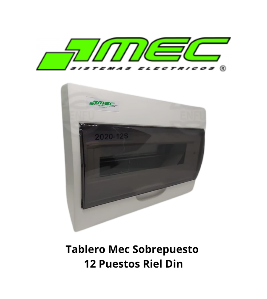 Tablero Mec Sobrepuesto 12 Puestos Riel Din
