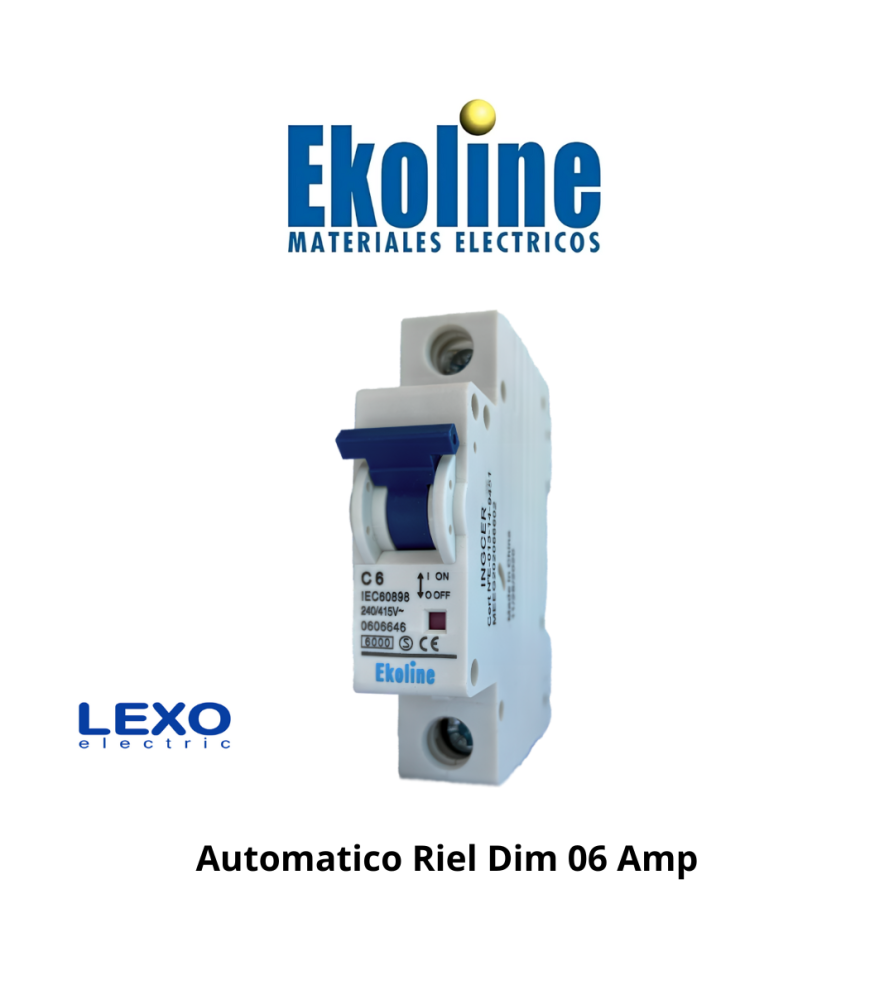 Automatico Riel Dim 06 Amp 6 K Curva C
