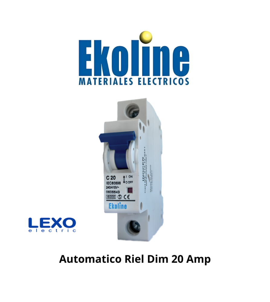 Automatico Riel Dim 20 Amp 6 K Curva C