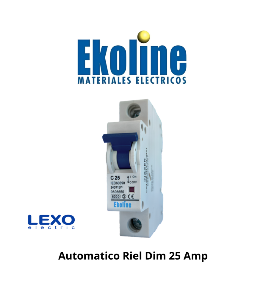Automatico Riel Dim 25 Amp 6 K Curva C