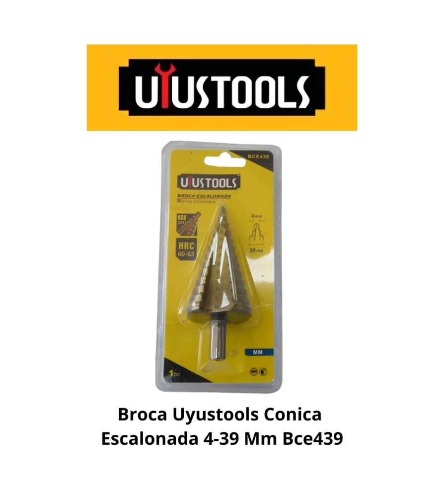 Broca Conica Escalonada Uyustools 4-39 Mm Bce439