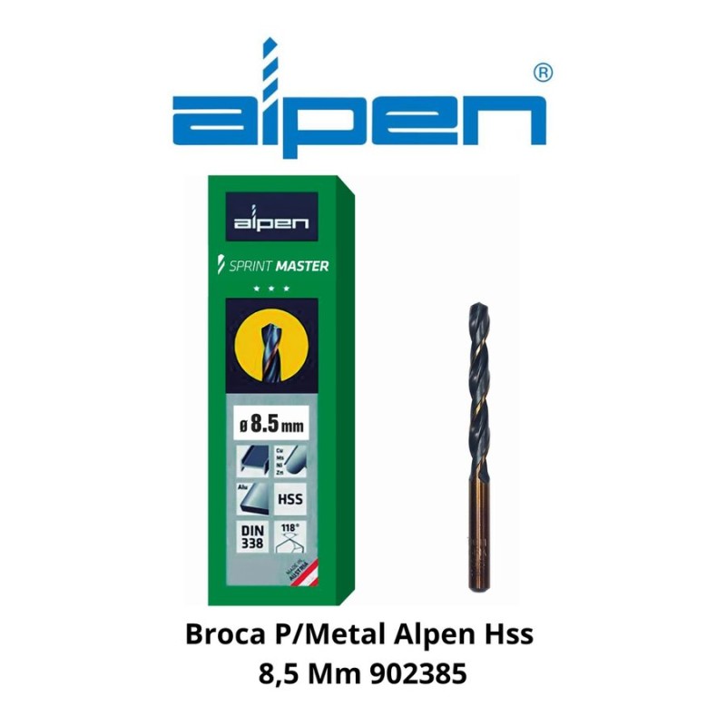 BROCA P/METAL ALPEN/ECEF HSS 8,5 MM 902385/460850