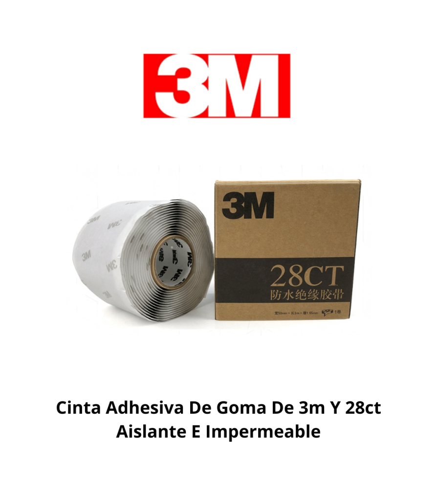 Cinta Adhesiva De Goma De 3m Y 28ct Aislante E Imp