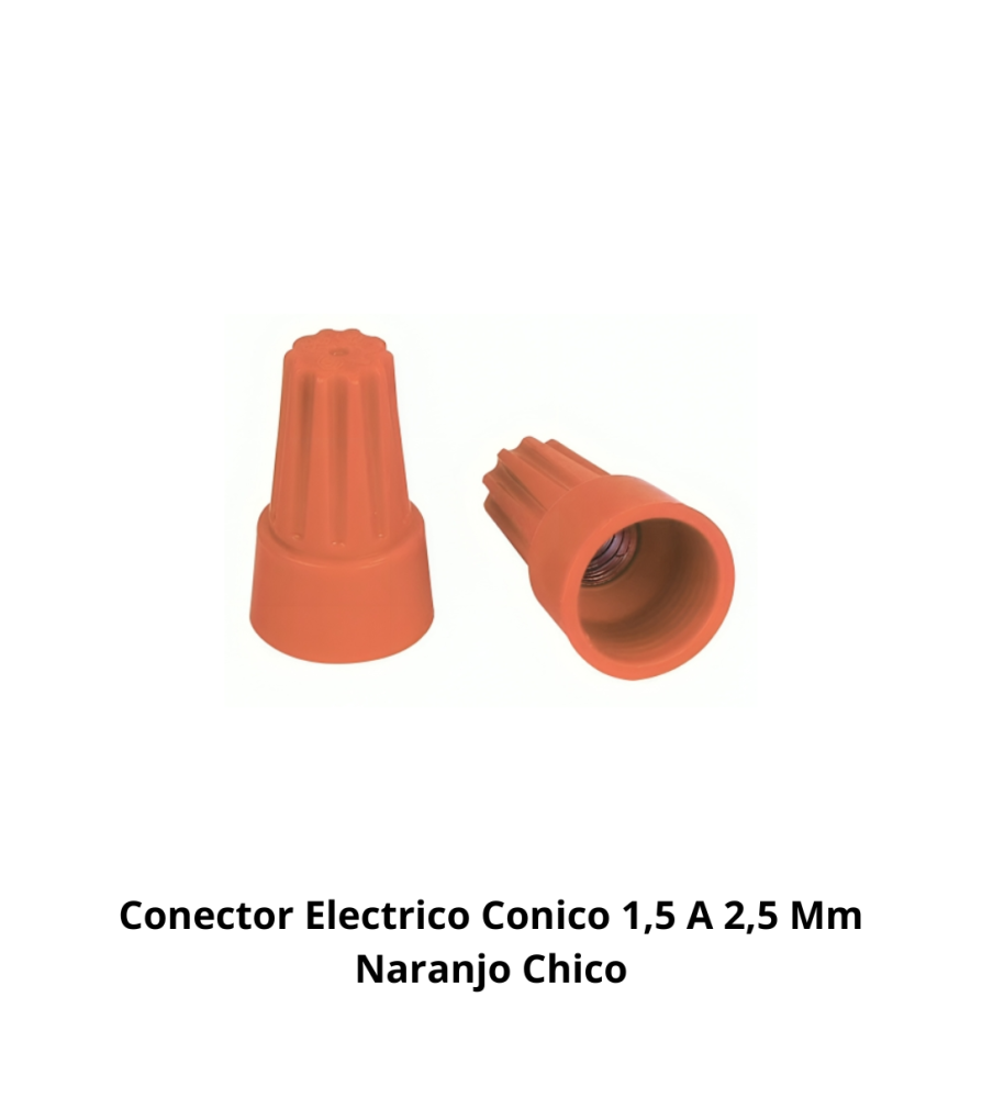 Conector Electrico Conico 1,5 A 2,5 Mm Naranjo Chi