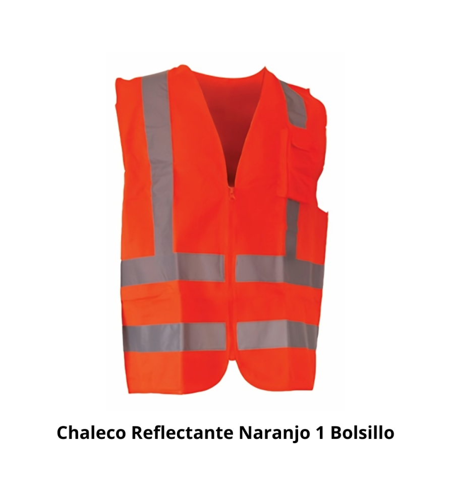Chaleco Reflectante Naranjo 1 Bolsillo