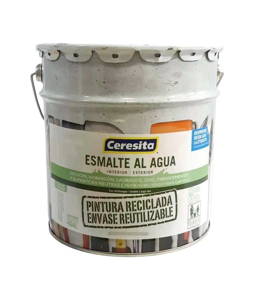 Esmalte Al Agua Ceresita Re 1 Balde 4 Gl Negro