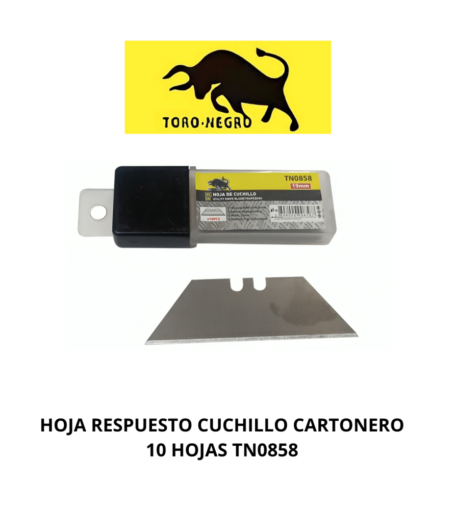 Hoja Respuesto Cuchillo Cartonero 10 Hojas Tn0858