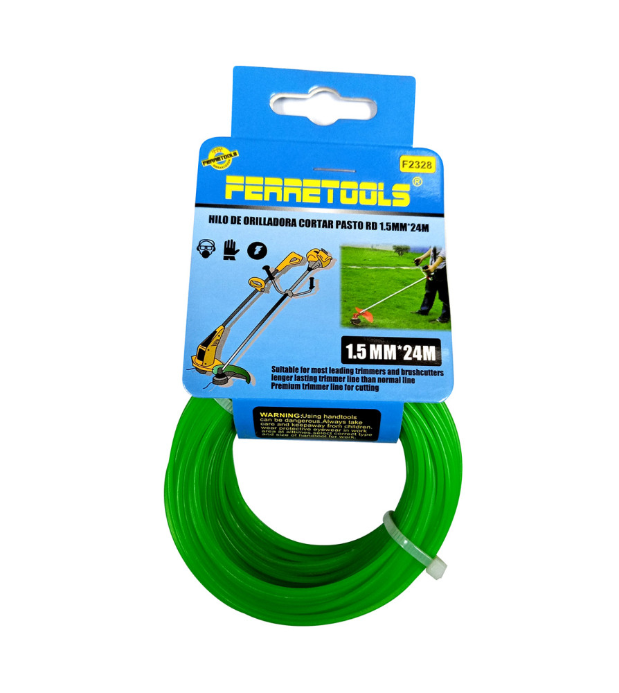 Hilo Nylon Orilladora Ferretools Rd 1,5 Mmx24 M (v